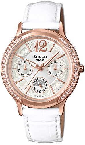 [カシオ] 腕時計 シーン【国内正規品】 クリスタルベゼル SHE-3030GLJ-7AJF ホワイト