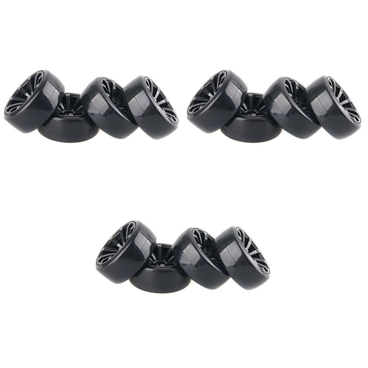 Toyvian 12pièces Roues De Pneu Plastique pour Voitures De Course Jantes avec Équipement De Remplacement pour Hpi Et Voitures Drift