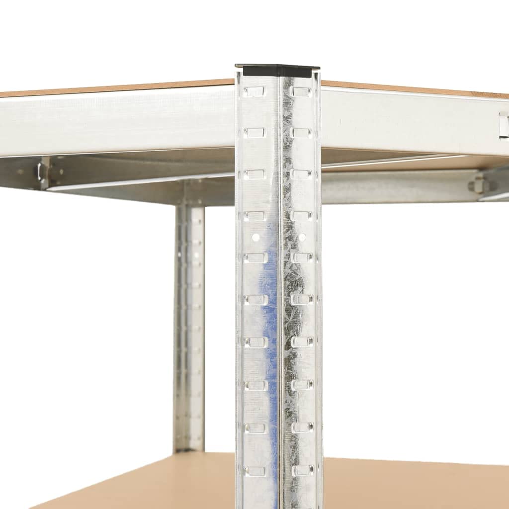 Étagère d'angle à 4 Niveaux Argenté Acier et Bois d'ingénierie,Entreprise & Industrie,Stockage Industriel,Étagères industrielles,12.77 kg-152851