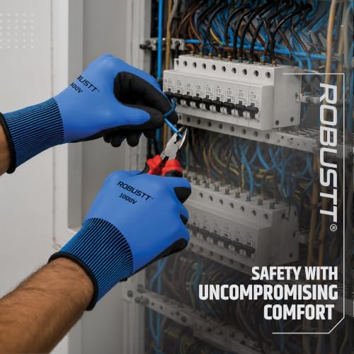 Image of Robustt Electrical Insulated Safety Gloves for Electricians | High Voltage Protection up to 1000V | Anti-Slip Rubber Grip | Waterproof, Tear & Wear Resistant | Gloves for Electrical Maintenance