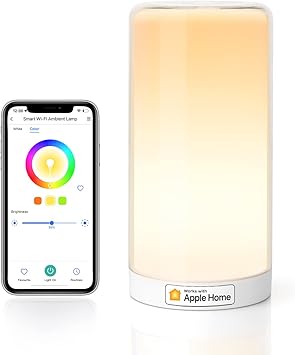meross Smart LED Bedside Lamp, Bedside Table Lamp Portable Compatible with HomeKit, Alexa, Google and SmartThings, Dimmable LED Night Light for Bedroom, Living Room