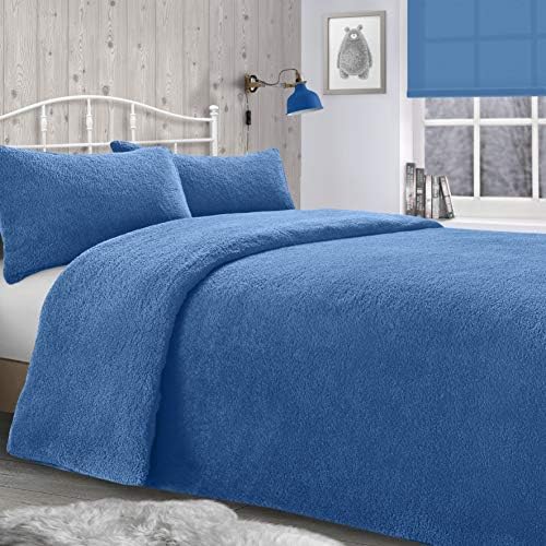 Velosso Teddy Bear Super Plush Warm Fuzzy Cuddly Fleece Thermal Bedding Set (Silver Grey, King Size)