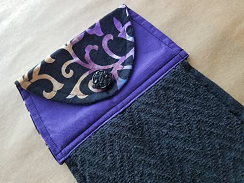 Amazon.com: Black and Purple Scroll Hanging Kitchen Towel : Handmade ...