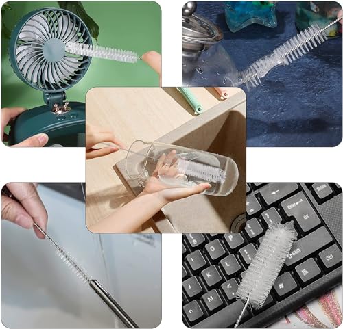 Kleine Reinigungsbürste Für Kaffeevollautomat,Pfeifenreiniger Bürste,Strohhalm Bürste Set,Flaschenbürste Dünn,Milchschlauchbürste,12 Stück,Schwarz