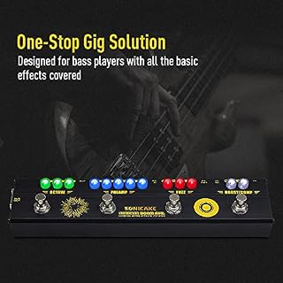 SONICAKE Pédale multi-effets basse Préampli Compresseur Boost Fuzz Octave Pédale Boom Ave avec FX Loop - Les Beatles, Paul McCartney, John Lennon, RIngo Starr, George Harrison SONICAKE Pédale multi-effets basse Préampli Compresseur Boost Fuzz Octave Pédale Boom Ave avec FX Loop – Image 2