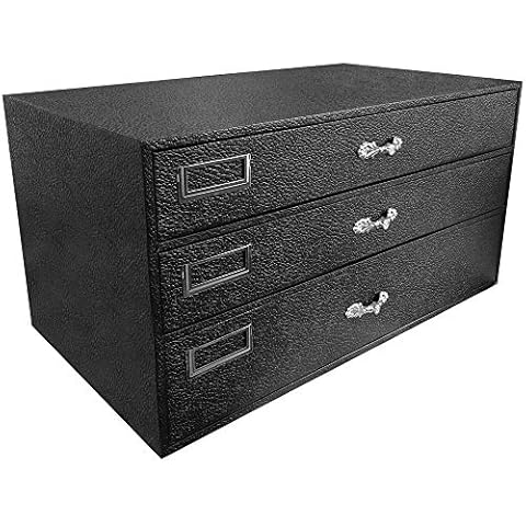 Gems on Display Jewelry Tray Storage Organizer Three Drawers Cover