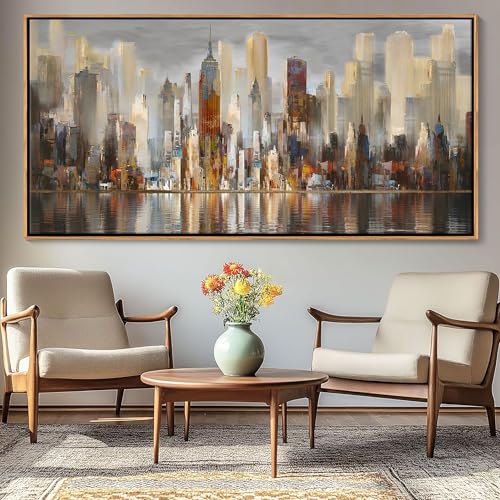Décoration murale New York grand paysage urbain marron 61x121 cm