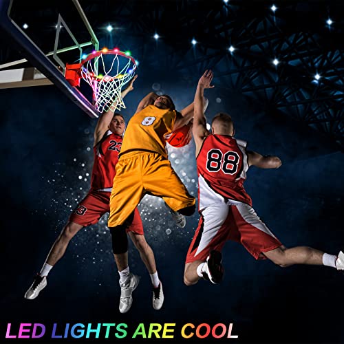 2 Pcs Light Basketball Glow In The Dark Basketball Led Basketball Hoop Lights Remote Control Basketball Rim Lights Waterproof Rim Lights 17 Colors 7 Lighting Modes For Boys Gift Age 12(Number 6) #TOP5