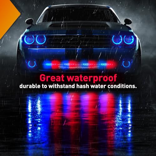 Image of Nilight 6LED Emergency Strobe Lights 4PCS Ultra Slim Surface Mount Hazard Caution Light bar 12-24V Sync Feature Warning Flashing Light kit for Truck Car Vehicle ATV SUV UTV Red and Blue