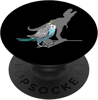 T-Rex Budgerigar Shadow Budgie Parakeet Pet Bird Lover Gift PopSockets Adhesive PopGrip