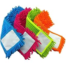 Set of 4 Microfiber Dust Mop Refills with Finger-Like Projections 14x4 Inches Reusable Mop Pad Refills for Hardwood, Tile, and Laminate Floors