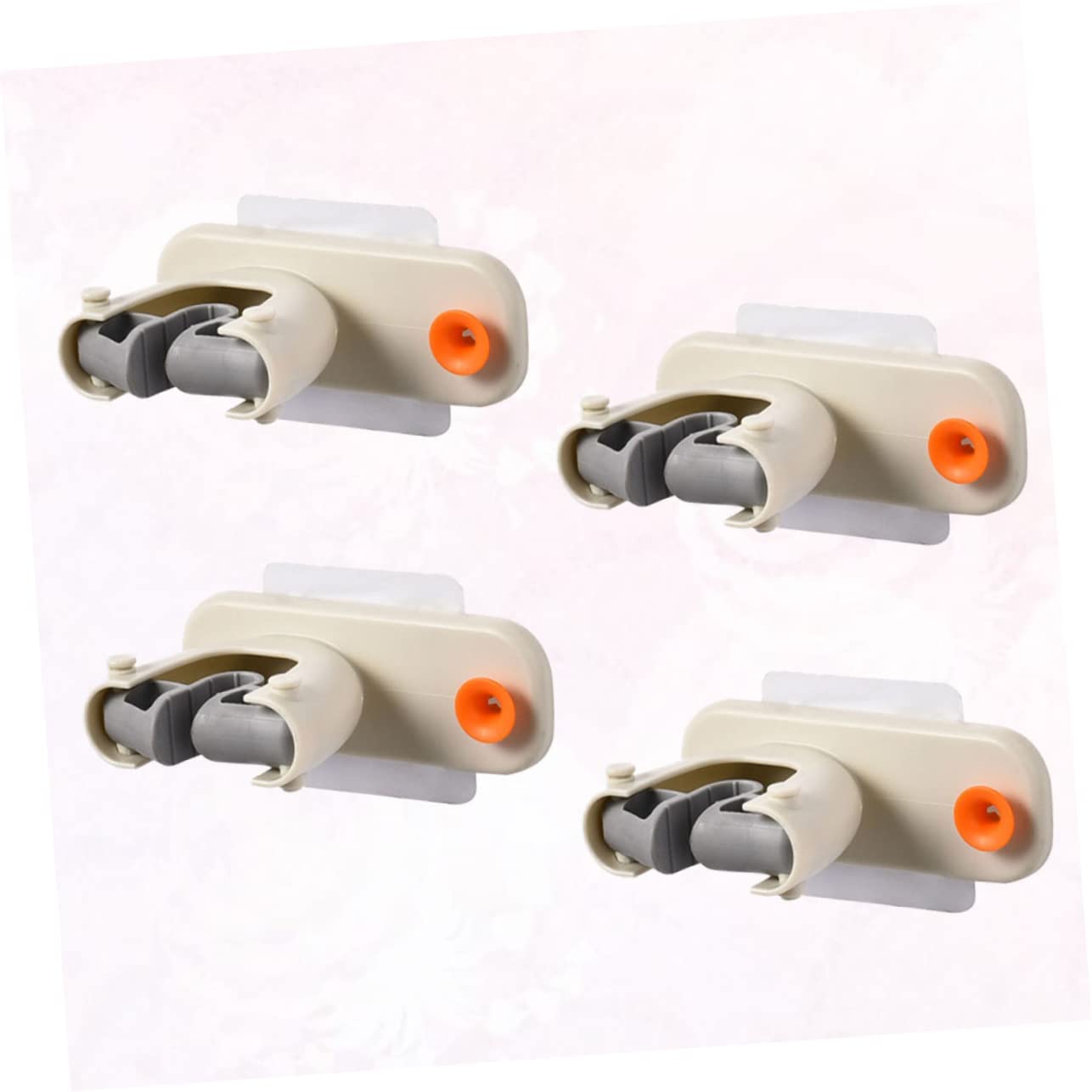 Ciieeo 4pcs Wall Mounted Mop Hanger Broom Organizer Dustpan Hanger Book Sleeves for Paperbacks Storage Wall Shelves Single Broom Holder Cleaning Tools Punch Mop Rack Nordic Mop Clip