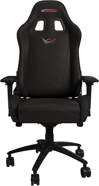 GT OMEGA PRO XL Racing Gaming Chair with Lumbar Support - Ergonomic PVC Leather Office Chair with 4D Adjustable Armrest & Recliner - Esport Seat for Ultimate Gaming Experience - Black