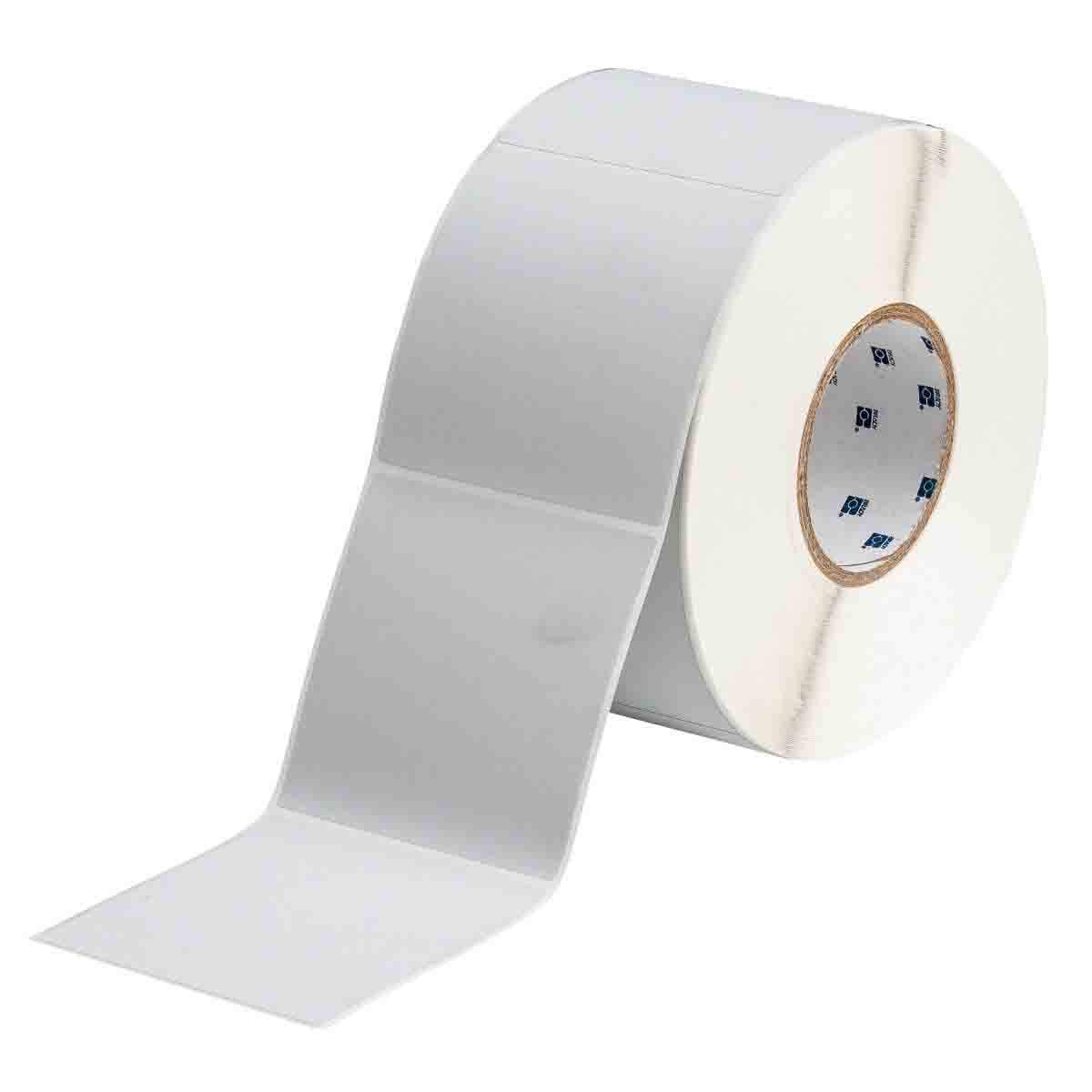 Brady THT-161-486-1 4" Width x 4" Height, B-486 Polyester, Matte Finish Silver Thermal Transfer Printer BradyBondz Label (1000 per Roll)