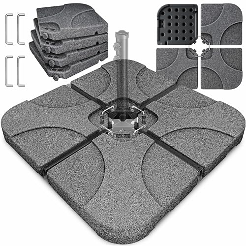 Soporte para sombrilla KESSER contra ráfagas de viento base rellenable 60L 2