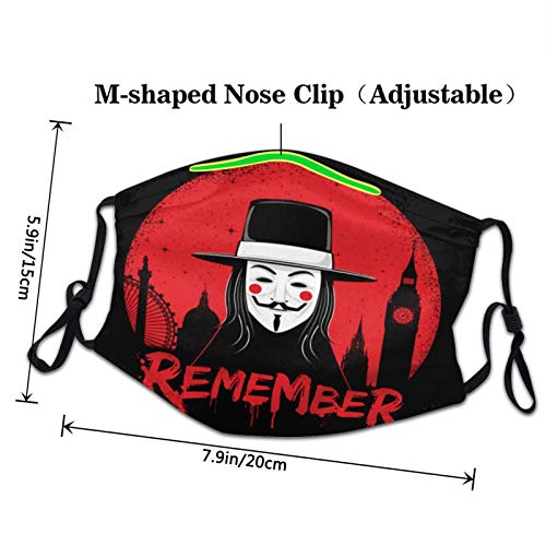 JOSEOKALINA V for Vendetta máscara facial para cuello, pañuelo facial, gorro de protección, transpirable, reutilizable, lavable, para hombre y mujer, multifuncional, divertido, resistente al viento, balaclava bandana miniatura 3
