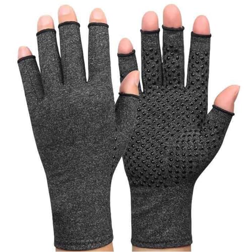 Onecompress Premium Bamboo Arthritis Gloves 1Pairs Original(Gray Large)