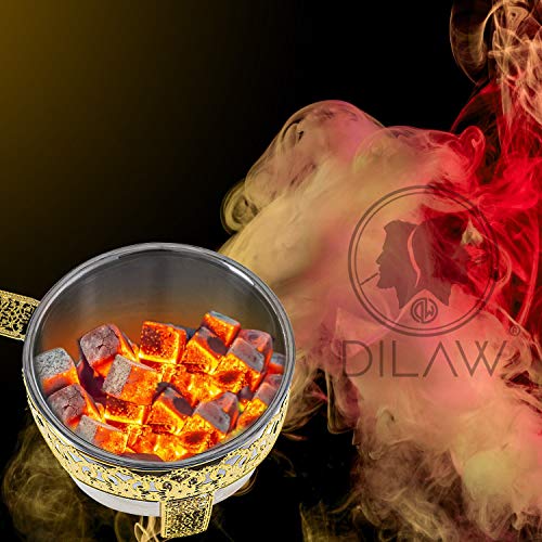 DILAW® Shisha Kohlekorb Oriental Flach Edelstahl Kohlebehälter für Shisha Kohle & Grill Kohle Char-Basket Holzkohlekörbe… – Bild 5