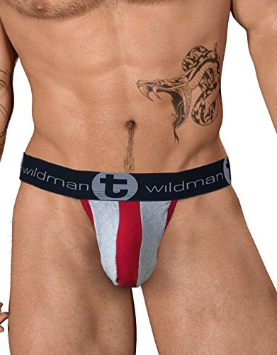 Wildmant Men's Stretch Cotton Big Boy Pouch Strapless Jock Red Extra Large