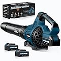GEVEELIFE Leaf Blower Cordless, 650CFM & 3 Speed Levels, Electric Cordless Leaf Blower with 2 * 5.0Ah Battery Powered, Blowers for Lawn Care, Yard, Blowing Leaves, Dust, Snow