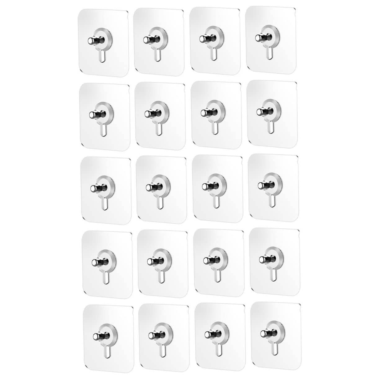 Cabilock 20pcs No Trace Screw Sticker Transparent Stickers No Nail Wall Hangers Picture Hanging Hooks Screw Stickers Picture Frame Hooks Wall Hooks Self-adhesive Hooks Non-trace Hook