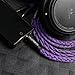 Linsoul Tripowin GranVia Upgraded OFC Headphone Replacement Cable, Dual 3.5mm Connector to 3.5mm Stereo Headphone Cable for HE4XX/HE-400i/HE400se/Goldplanar/Focal ELEGIA(Purple, 1.5m)