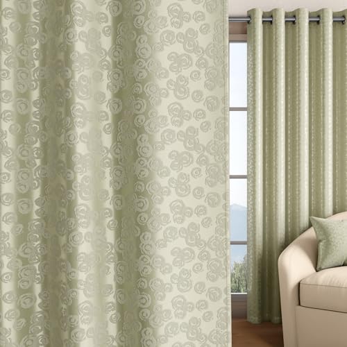 Image of Wakefit Jacquard Room Darkening Curtain | Light Blocking Upto 70% | (5 x 3.9 ft) | Door Curtain | Set of 2 | Reduces Noise | Machine Washable | Smash |Rings Taupe