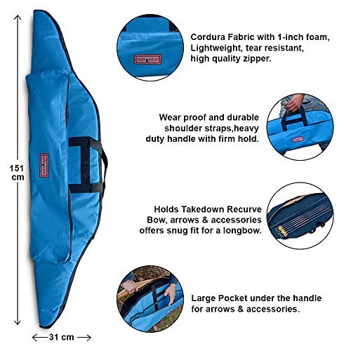 Universe Archery AMA-UA-2001-BLU-72 Recurve Bow Bag | Heavy Duty Long Bow Case thumb #1