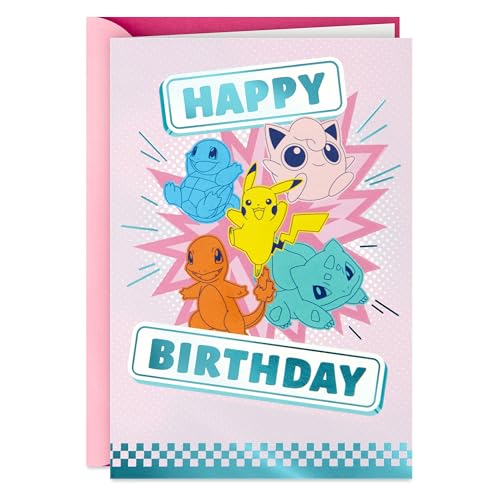Hallmark Pokmon Birthday Card for Kid (A Champions Heart) Charmander Squirtle Pikachu