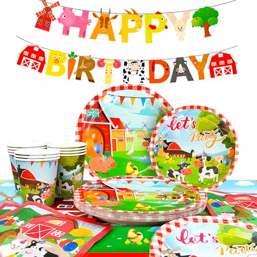 Fête prénatale et anniversaire thème ferme : vaisselle et décorations pour émerveiller les enfants