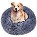 Panier Chien Rond, Coussin pour Chat Chien Donut Dehoussable et Lavable Lit pour Chien, Doux et Confortable Anti Stress Chien Panier Ø 70 cm (XL) Gris foncé