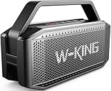 W-KING Bluetooth Speakers Wireless Portable, 100W Max Waterproof Outdoor Speaker Big Party Large Boombox Subwoofer*2, 60W Exlarge All-Round Bass Passive Radiator/40H/PowerBank/TF/AUX/EQ