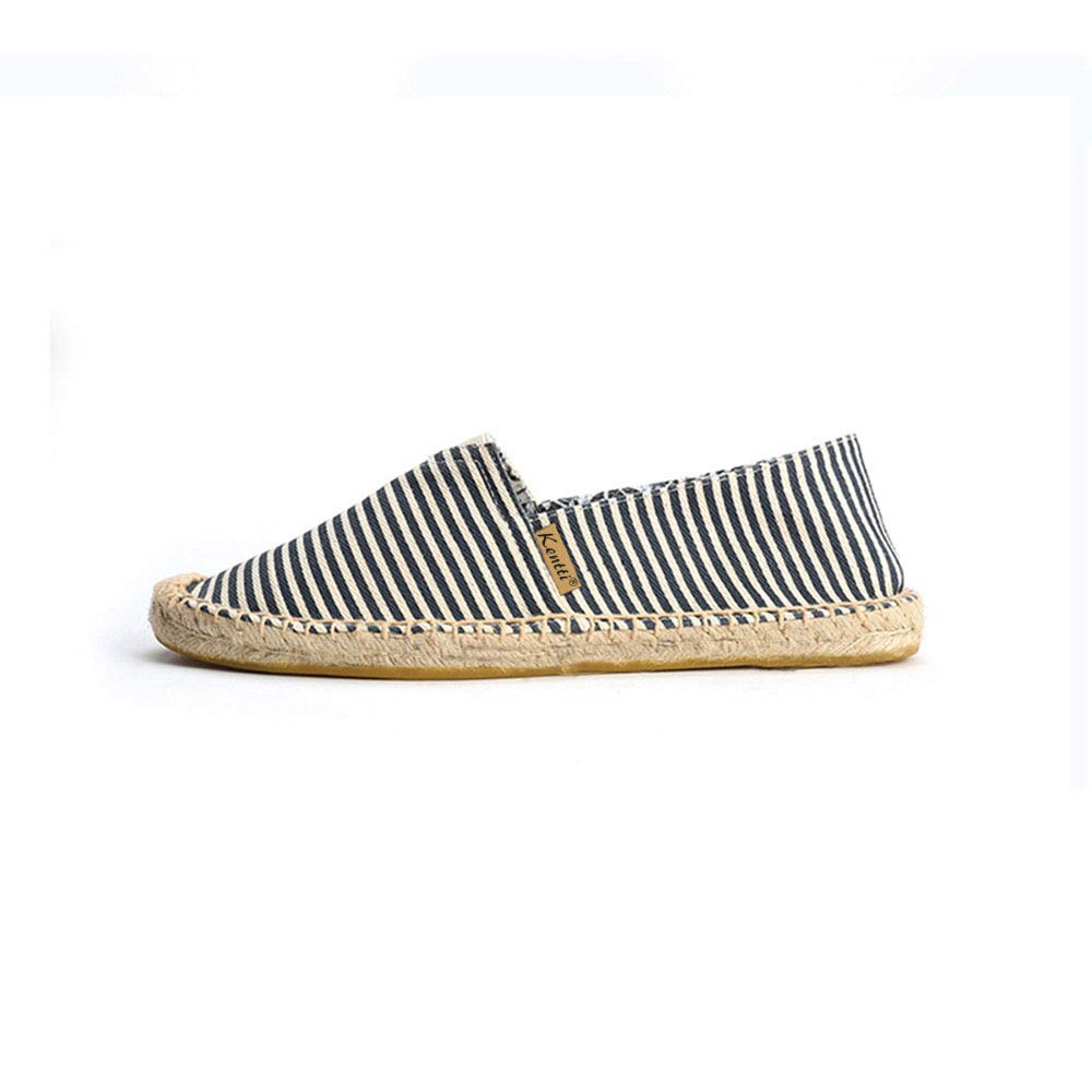 Damen Mehrfarben Streifen Flach Halbschuh Espadrilles