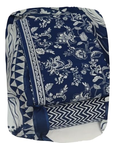 Image of DRAVINAM Trends Women's Premium Cambric Cotton Jaipuri Printed Unstitched Salwar Suit Dress Material with Mulmul Cotton Dupatta