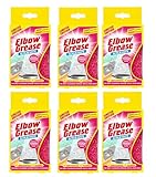 Multipack - Elbow Grease Pink Scrub Mate Sponge - Miracle Stain, Grease, and Grime Remover for Kitchen and Bathroom (Pink Scrub x 6)