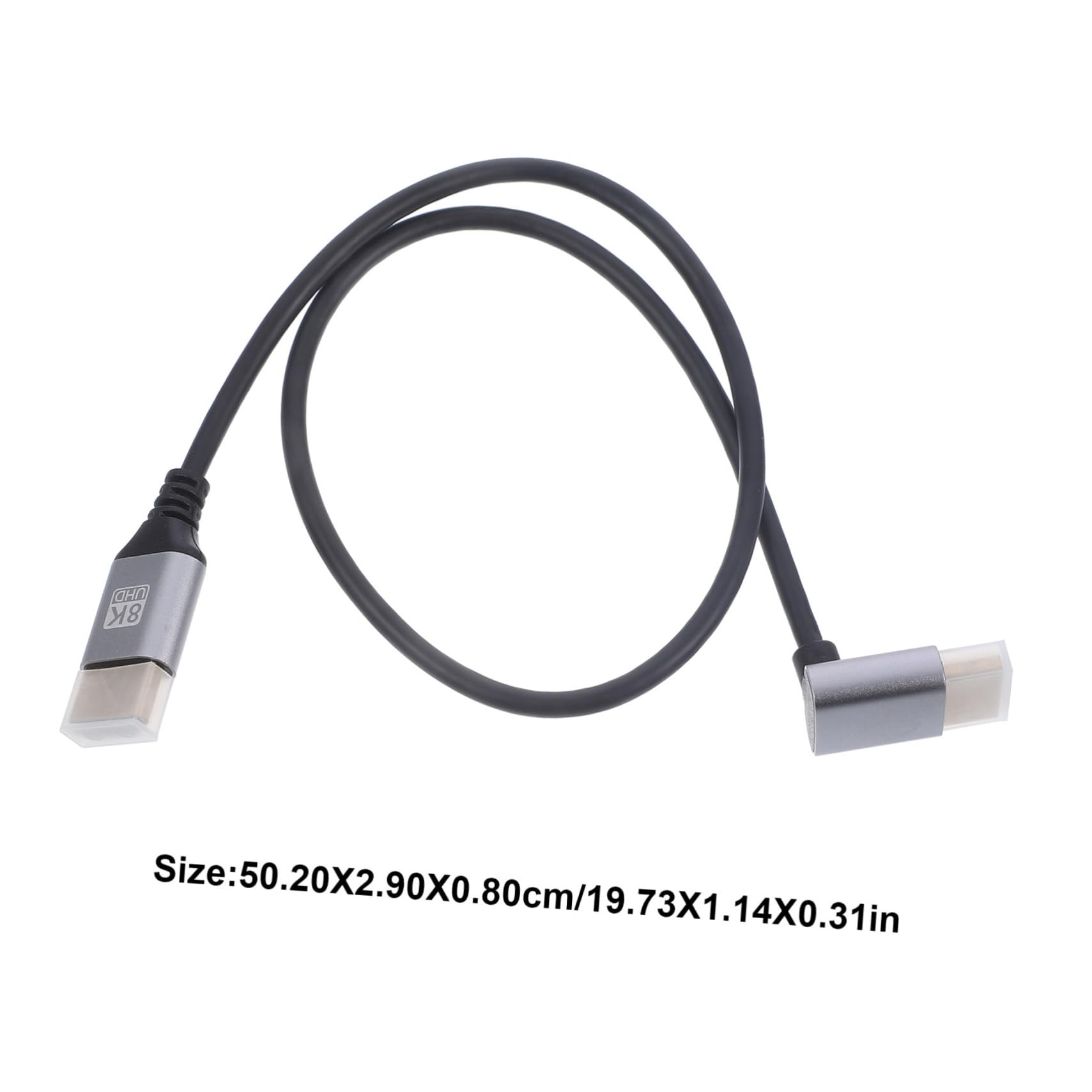 BELLIFFY 0.5m Male to Male Video Cable High-Speed Monitor Connector for Seamless Streaming Angled Design for Flexible Connections Tight Spaces