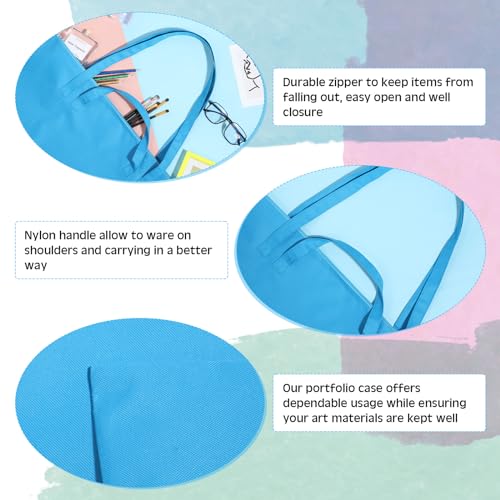 Image of Abbylike 1 Pcs 48 x 36 Inch Art Portfolio Bag Large Size Art Supply Bag with Nylon Shoulder Waterproof Poster Board Painting Drawing Sketch Storage Carry Case for Artwork Gift Supplies (Blue)