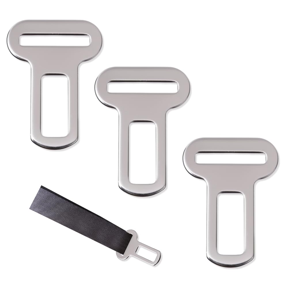 3 Pezzi Prolunga Cintura Sicurezza Auto,Clip Disattiva Allarme Cintura,Attacchi Gancio Sicurezza Auto,Accessori per Autos Sono,Connettori In Metallo,Clip Ferma Cinturas Universal per Animali