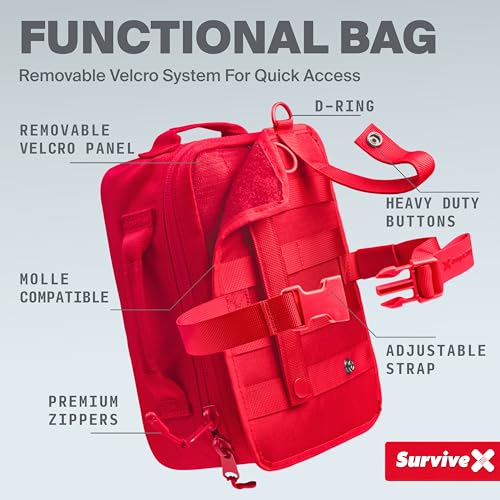 Large First Aid Kit for Car, Travel & Home - Emergency Kit for Hiking, Camping, Backpacking and Outdoors - Includes Zip Stitch Wound Closure Strips