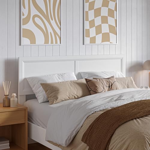 AFI Sophia Adjustable Modern Full Wood Headboard White