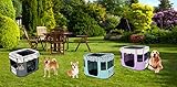 Floving Tragbare Hundehütte Haustierzaun Faltbarer Haustier Laufstall Rechteckig Kreißsaal Katzenbett Katzenhöhle Katzenhütte Welpenhaus Zwinger Geschlossenes Haustierzelt (S/70 * 50cm, Grau)