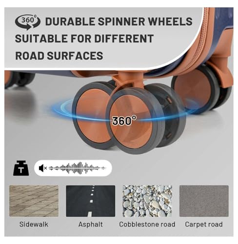 20" Carry-on Luggage Hard Shell Suitcase with Spinner Wheels & TSA Lock - Navy Blue4