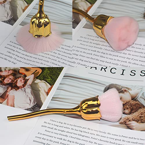 Nail Art Dust Powder Remover Rose Flower Nail Art Brush Nail Art Dust Cleaner Brush Makeup Brush #TOP2