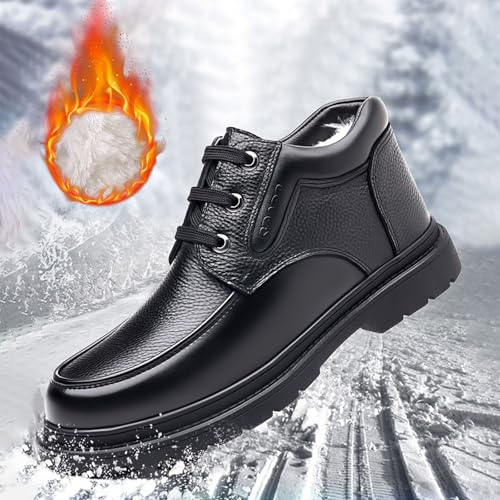 Winter Plush Light Business Casual Cotton Leather Shoes, Thickened Warm High-Top Leather Shoes, Waterproof and Anti-Slip Shoes for Men2