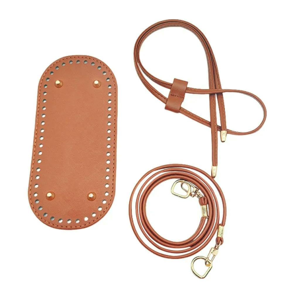 MEIFULLE 3Pcs/set DIY Round PU Leather Crochet Bag Handmade Drawstring Accessories Woven Bag Set Durable Solid Color Bag Bottom Base