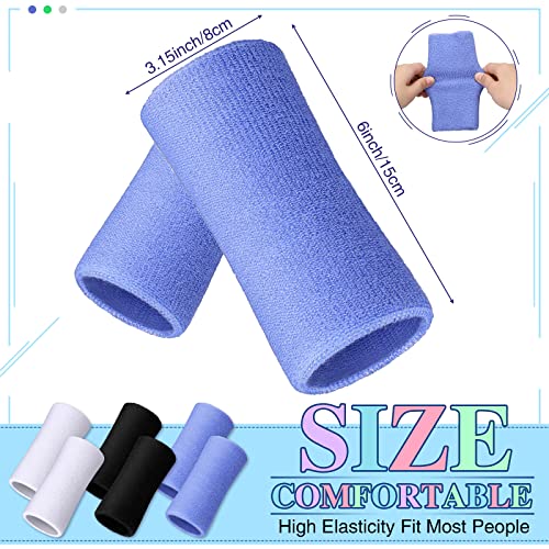 Image of WILLBOND 6 Inch Wrist Sweat Bands for Men Women Tennis Elastic Athletic Long Sweatband Wrist Absorbent for Basketball Tennis Running Outdoor Activity
