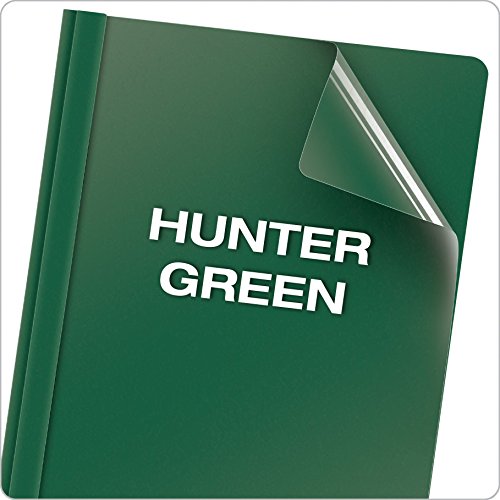 Oxford Clear Front Report Covers, Letter Size, Hunter Green, 25 Per Box (55856) #TOP4