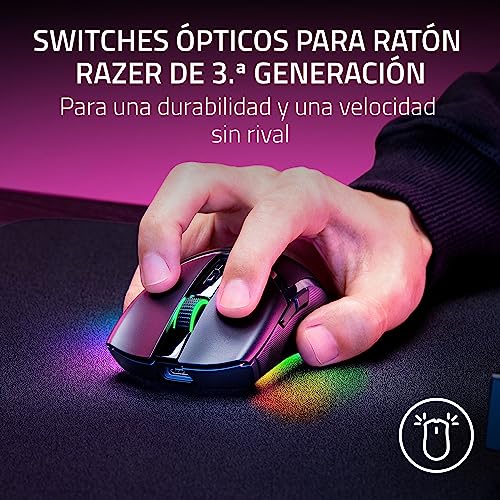 Cobra Pro - Mouse da gioco wireless personalizzabile Chroma RGB (10 controlli personalizzabili, illuminazione cromatica a 11 zone, sensore ottico Focus Pro 30K, HyperSpeed Wireless) Nero - Mouse gaming - Immagine 8