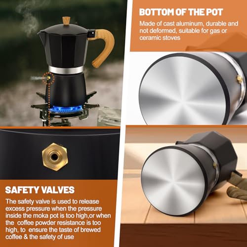 Image of 3 Cup Aluminum Espresso Stovetop Moka Pot Express Coffee Maker Percolator Italian Classic Mocha Coffee Machine for Italian and Cuban Cafe Brewing for Home & Camping 150ml 5oz