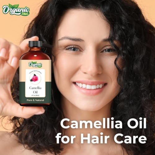 Image of Organic Zing Camellia Oil 118 ml (3.99 fl oz) - Lightweight Botanical Oil for Skincare, Haircare & DIY Cosmetic Formulations